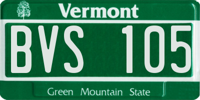 VT license plate BVS105