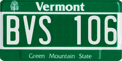 VT license plate BVS106
