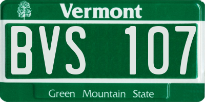 VT license plate BVS107