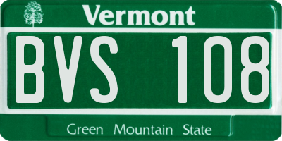 VT license plate BVS108