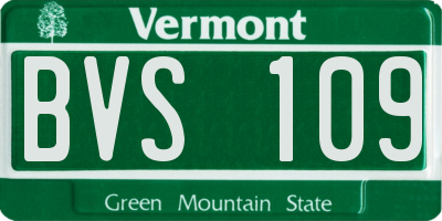 VT license plate BVS109