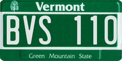 VT license plate BVS110
