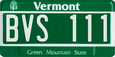 VT license plate BVS111