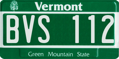 VT license plate BVS112