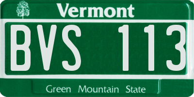 VT license plate BVS113