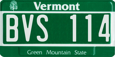VT license plate BVS114