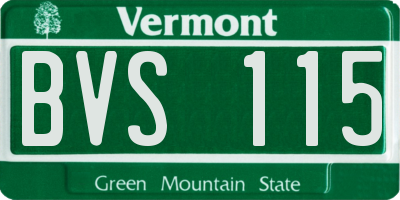 VT license plate BVS115