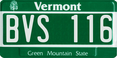 VT license plate BVS116