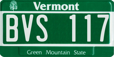 VT license plate BVS117