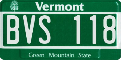 VT license plate BVS118