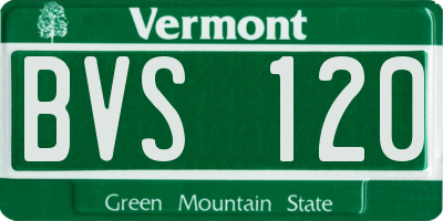 VT license plate BVS120
