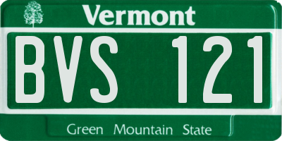 VT license plate BVS121