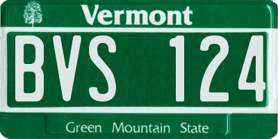 VT license plate BVS124