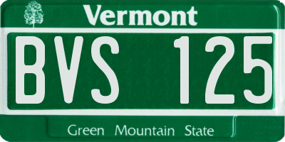 VT license plate BVS125