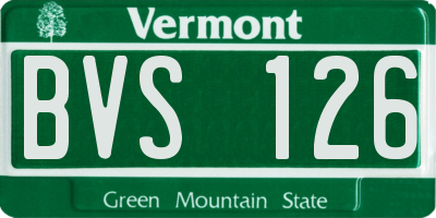 VT license plate BVS126