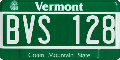 VT license plate BVS128