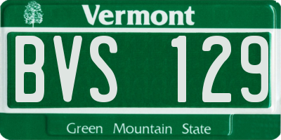 VT license plate BVS129
