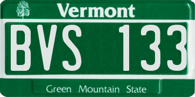 VT license plate BVS133