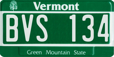 VT license plate BVS134