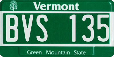 VT license plate BVS135