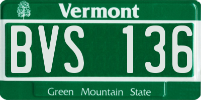 VT license plate BVS136