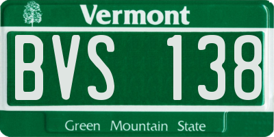 VT license plate BVS138