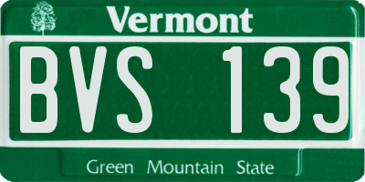 VT license plate BVS139