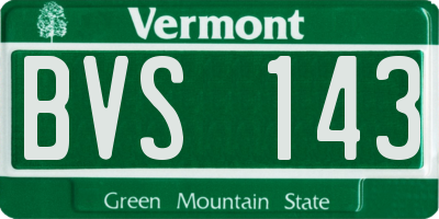 VT license plate BVS143