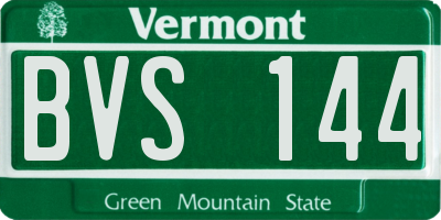 VT license plate BVS144