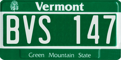 VT license plate BVS147