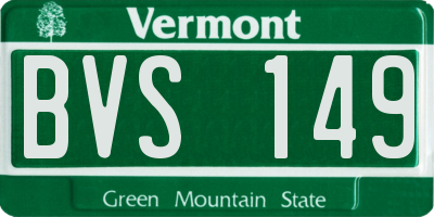 VT license plate BVS149