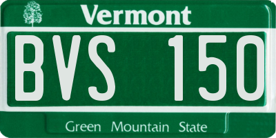 VT license plate BVS150