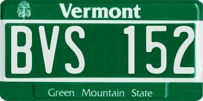 VT license plate BVS152