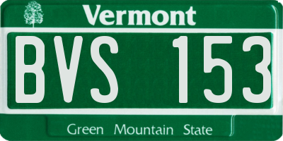 VT license plate BVS153