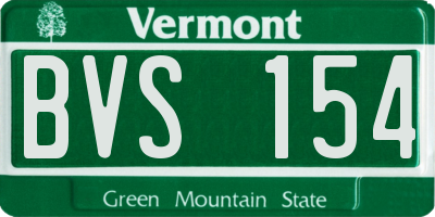 VT license plate BVS154