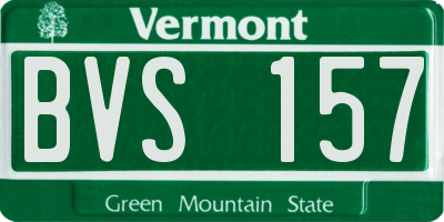 VT license plate BVS157