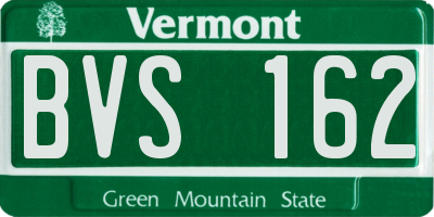 VT license plate BVS162
