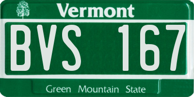 VT license plate BVS167