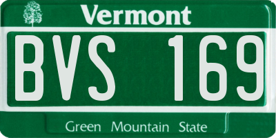 VT license plate BVS169