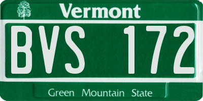 VT license plate BVS172