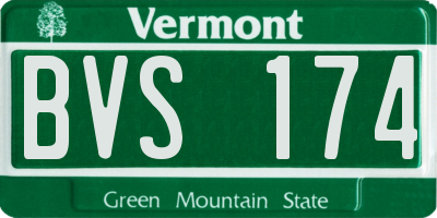 VT license plate BVS174