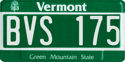 VT license plate BVS175