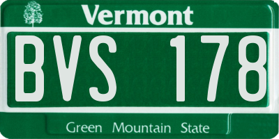 VT license plate BVS178