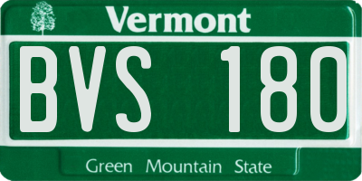 VT license plate BVS180