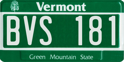 VT license plate BVS181