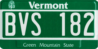VT license plate BVS182