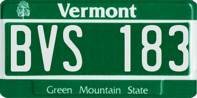 VT license plate BVS183