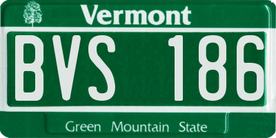 VT license plate BVS186