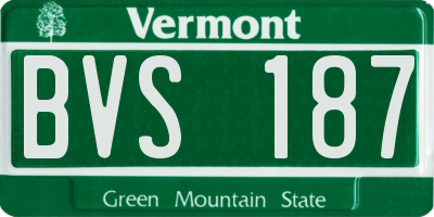 VT license plate BVS187