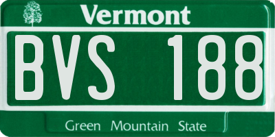 VT license plate BVS188